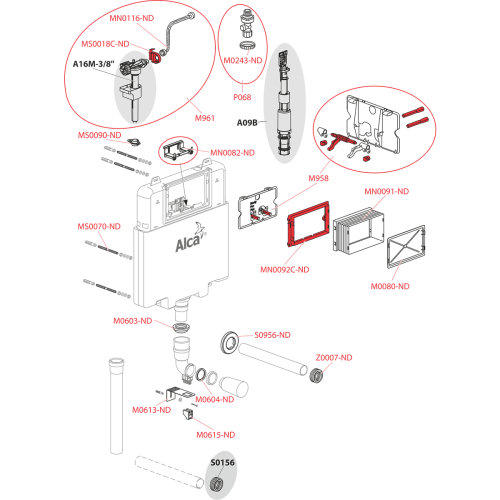 ALCA (Alcaplast) AM1112 Basicmodul Slim WC tartály befalazáshoz