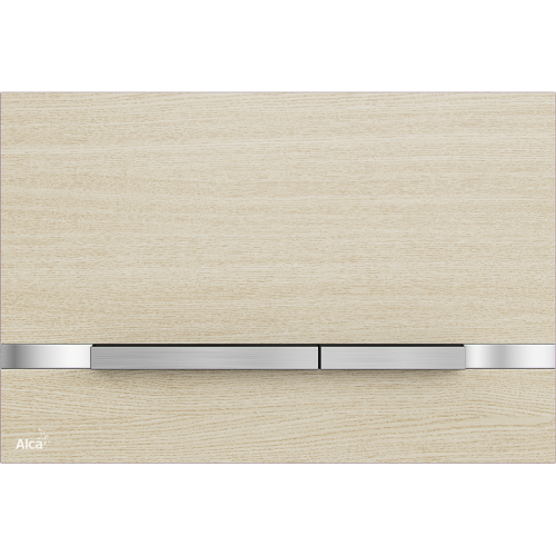 Alcaplast STRIPE OAK WHITE Nyomólap a falsík alatti szerelési rendszerekhez, rozsdamentes-fa dekor