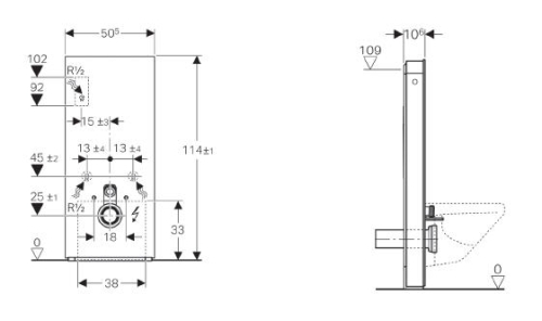 Geberit Monolith Plus szanitermodul fali WC-hez, 114 cm fehér üveg 131.231.SI.5