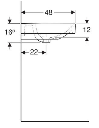 Geberit Smyle Square 60x48 cm-es mosdó 500.229.01.1