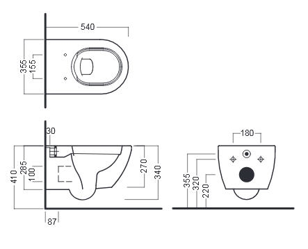 Hatria Fusion öblítőperem nélküli fali wc Y1CC01