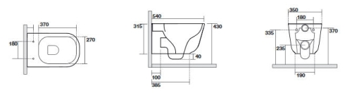 Sapho TRIBECA fali WC, rimless 511401