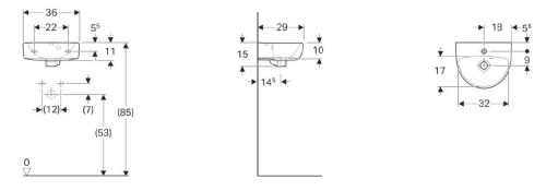 Geberit Selnova 36x29 cm kézmosó 500.320.01.1