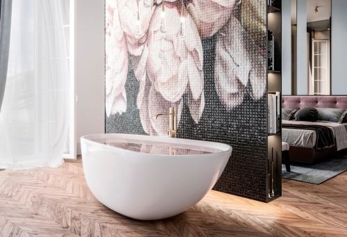 M-Acryl Belle 170x85 cm szabadon álló akril kád, fehér 12410