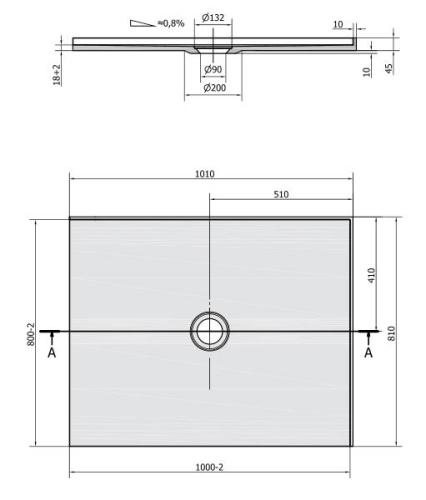 POLYSAN MIRAI öntöttmárvány zuhanytálca, 100x80x1,8cm, jobbos, fehér 73170