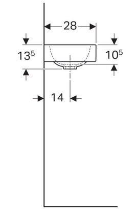 Geberit Icon 38x28 cm kézmosó, jobb oldali csaplyuk 124736000