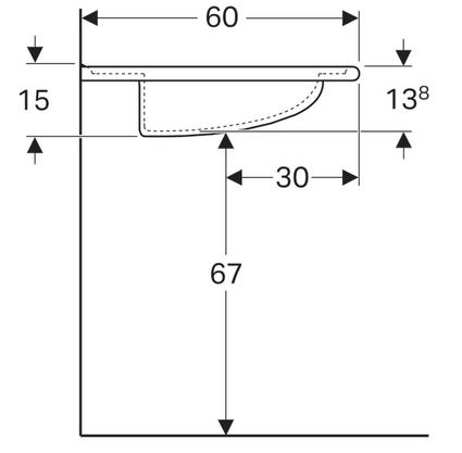 Geberit Vitalis 65x60 cm akadálymentes mosdó 121766000