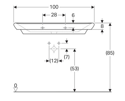 Geberit myDay 100x48 cm mosdó Keratect felülettel 125400600