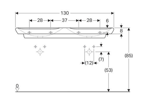 Geberit myDay 130x48 cm mosdó Keratect felülettel 135430600