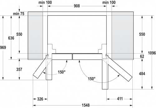 Gorenje NRS9181MX side by side hűtőszekrény (733132)