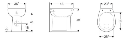Geberit Vitalis álló WC, laposöblítésű, hátsó kifolyás 211105000