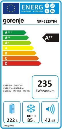 Gorenje NRK612SYB4 alulfagyasztós kombinált hűtőszekrény
