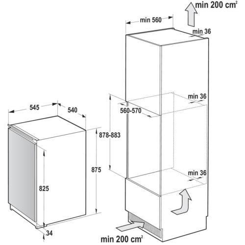 Gorenje RBI4091E1 beépíthető hűtőszekrény