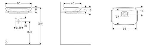 Geberit myDay 60x40 cm beépíthető mosdó Keratect felülettel 245460600