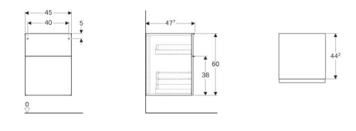 Geberit iCon oldalsó kiegészítő szekrény két fiókkal Melaminos faszerkezet/Természetes tölgy 841047000