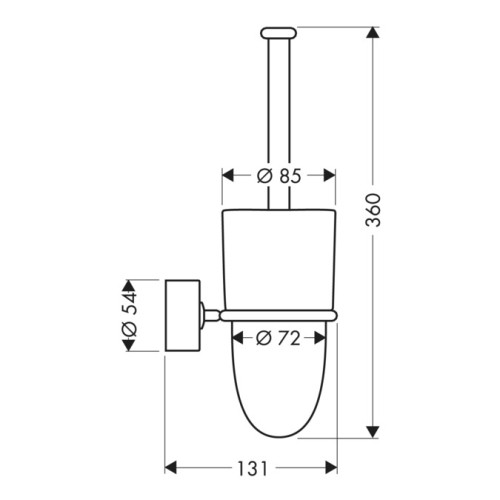 Hansgrohe AXOR Uno Wc-kefe tartó, króm 41535000