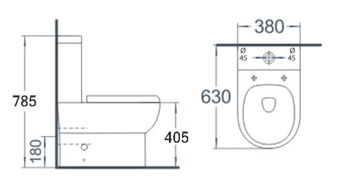 AQUALINE JALTA monoblokkos WC, WC-ülőkével PB103