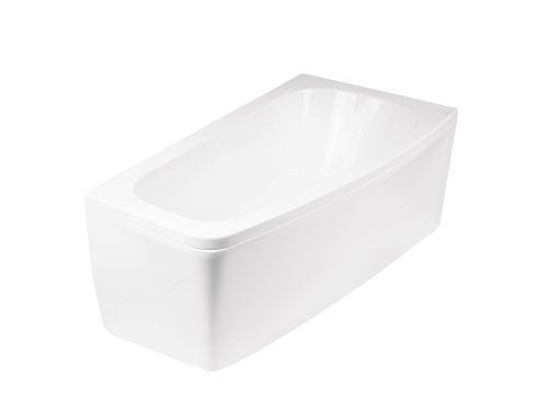 Besco LUNA 150x80 cm jobbos aszimmetrikus kád, fehér WAL-150-NP