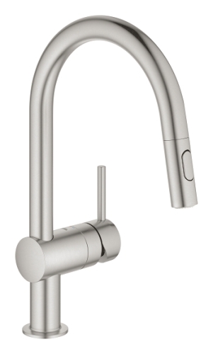 Grohe Minta egykaros mosogató csaptelep kihúzható zuhanyfejjel, supersteel 32321DC2