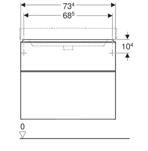 Geberit Smyle Square alsó szekrény mosdóhoz, két fiókkal, Melaminos faszerkezet/Feketedió hickory 500.353.JR.1