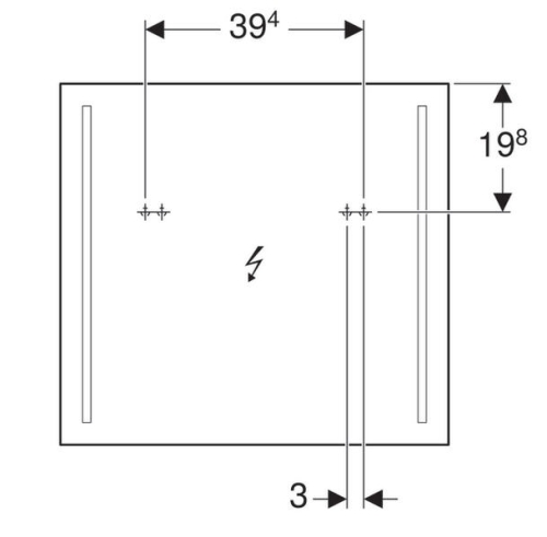 Geberit Option tükör világítással, 70x65 cm 500.587.00.1