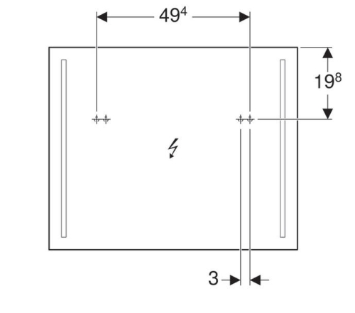 Geberit Option tükör világítással, 80x65 cm 500.588.00.1