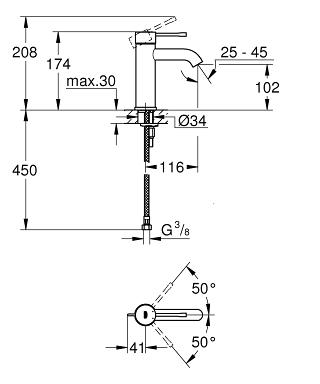Grohe Essence New egykaros mosdócsaptelep leeresztő nélkül, S méret, brushed cool sunrise 23590GN1