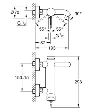 Grohe Essence New egykaros kádcsaptelep, polished nickel 33624BE1