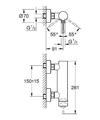 Grohe Essence New egykaros zuhanycsaptelep brushed nickel 33636EN1