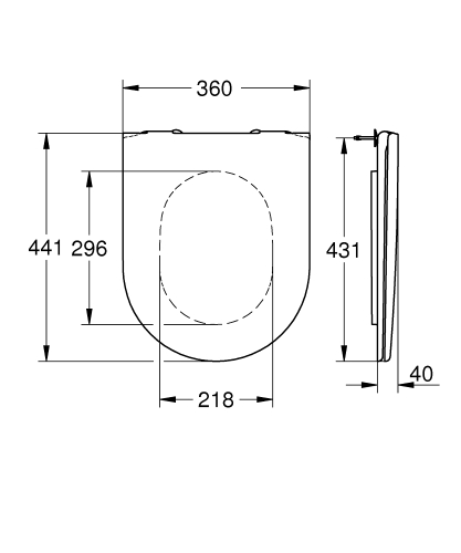 Grohe Essence lassú záródású wc ülőke 39577000