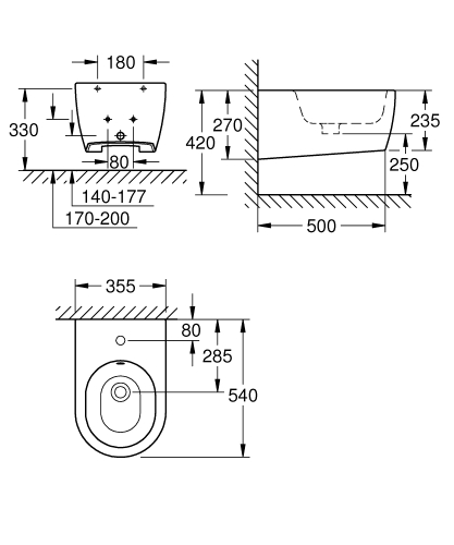 Grohe Essence fali bide 3957400H