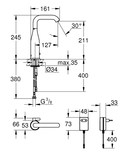 Grohe Essence E infravörös elektronikus mosdócsaptelep, hálózati 36444000