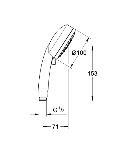 Grohe Tempesta Cosmopolitan 100 kézizuhany 4 funkció, 9,5 liter/perc 27575002