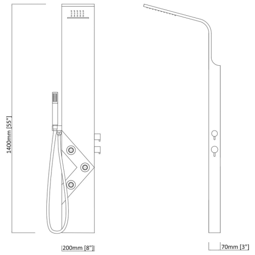 Niagara Wellness LISBON zuhanypanel