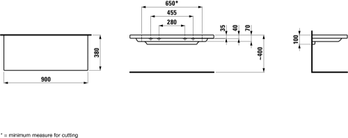 Laufen Palace 90x38 cm kerámia polc H8704330000001