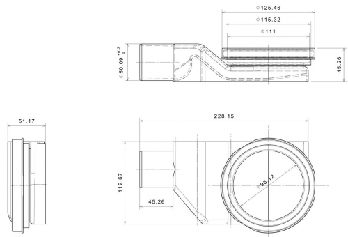Pestan CONFLUO Premium line zuhanyfolyóka, 750 mm 13000301