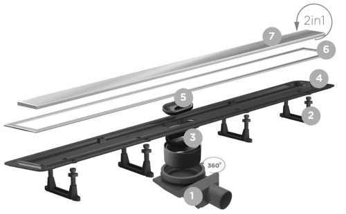 Pestan CONFLUO Premium line zuhanyfolyóka, 750 mm 13000301
