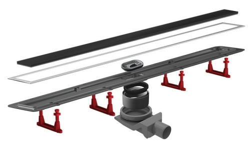 Pestan CONFLUO Premium line Króm/Fekete-üveg zuhanyfolyóka, 300 mm 13000290