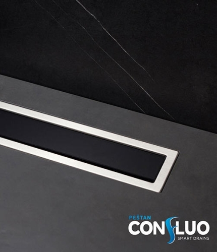 Pestan CONFLUO Premium line Króm/Fekete-üveg zuhanyfolyóka, 750 mm 13000294