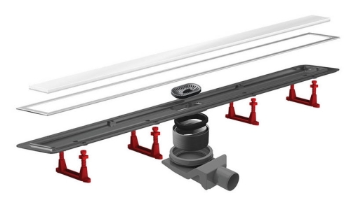 Pestan CONFLUO Premium line Króm/Fehér-üveg zuhanyfolyóka, 300 mm 13000280