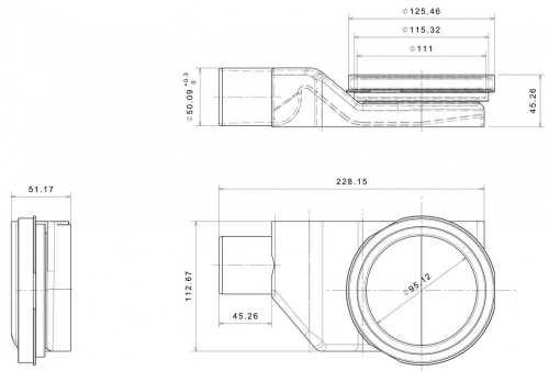 Pestan CONFLUO Premium line Króm/Fehér-üveg zuhanyfolyóka, 300 mm 13000280