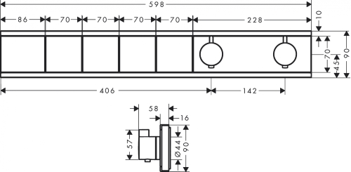 Hansgrohe RainSelect Termosztát falsík alatti szereléshez, 4 fogyasztóhoz, matt fehér 15382700