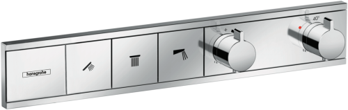 Hansgrohe RainSelect falsík alatti termosztátos csaptelep színkészlet 3 fogyasztóhoz, króm 15381000
