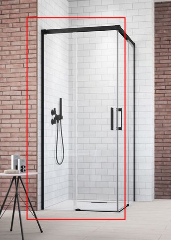 Radaway Idea Black KDD szögletes fekete zuhanykabin 100 cm (csak a balos fél) 387062-54-01L