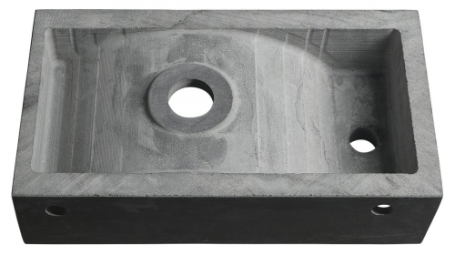 Sapho BLOK kőmosdó, 40x10x22cm, fekete antracit 2401-28