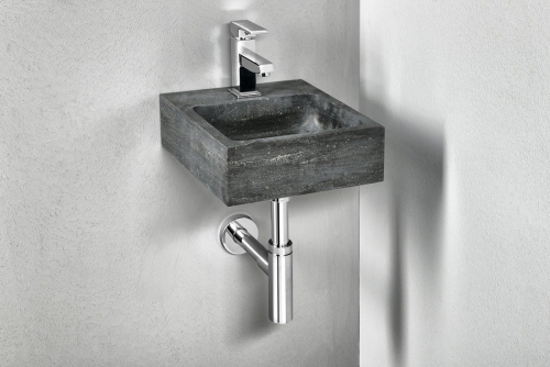 Sapho BLOK kőmosdó, 30x10x30cm, fekete antracit 2401-29