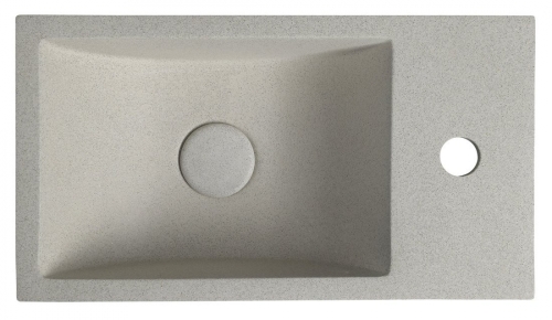 Sapho SMALL CREST R 40x22cm jobbos beton mosdó, homokkő AR413