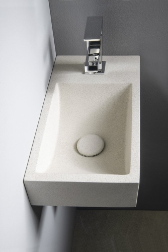 Sapho SMALL CREST R 40x22cm jobbos beton mosdó, homokkő AR413