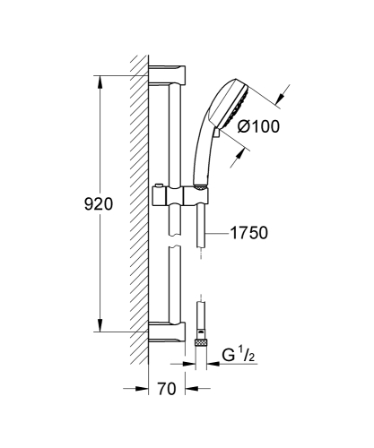 Grohe Tempesta ÚJ Cosmopolitan zuhanygarnitúra IV 90 cm-es zuhanyrúddal 27790002