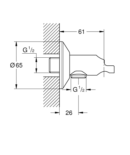 Grohe Sena intimzuhany sarokszelep zuhanytartóval 26333000